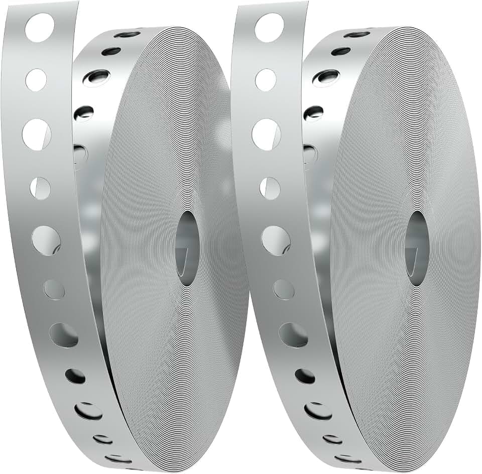 2 Pack Galvanized Metal Pipe Strap 3/4-Inch x 100-Feet 24-Gauge
