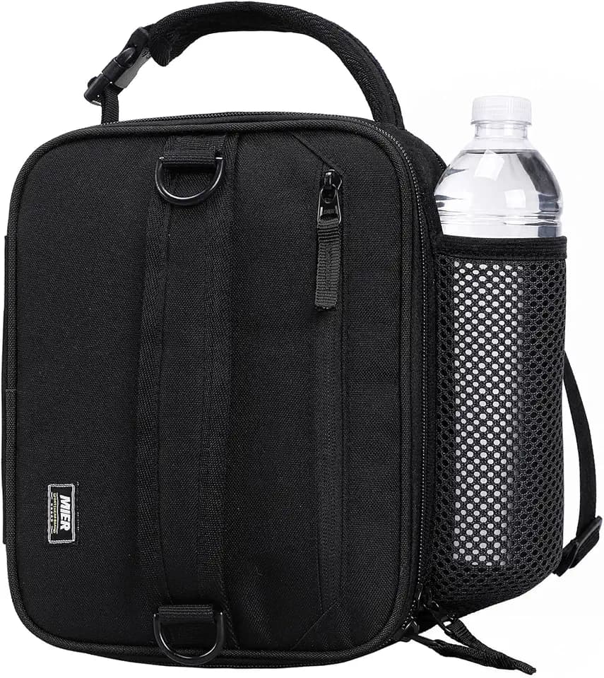 MIER Expandable Small Lunch Box for Men Women Kids to Work School, Black