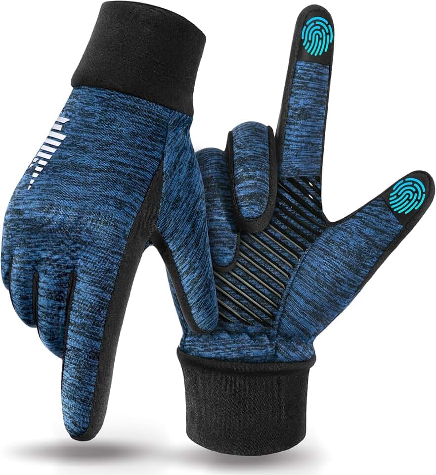 rivmount Lightweight Winter Running Gloves, Touch Screen & Anti-Slip Warm Thermal Glove Liners, Cool Weather Driving Cycling Hiking Biking Walking Sporting for Women Men