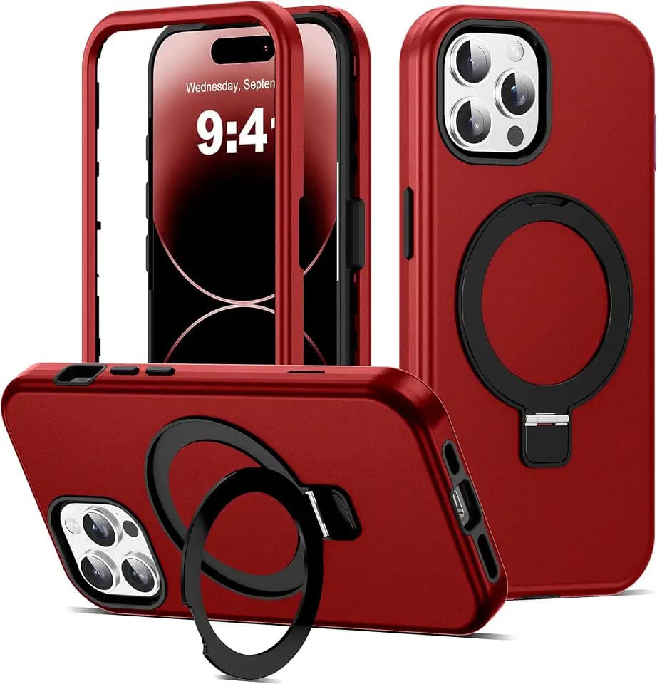 Case for iPhone 14 Pro with Stand,6.1" Red