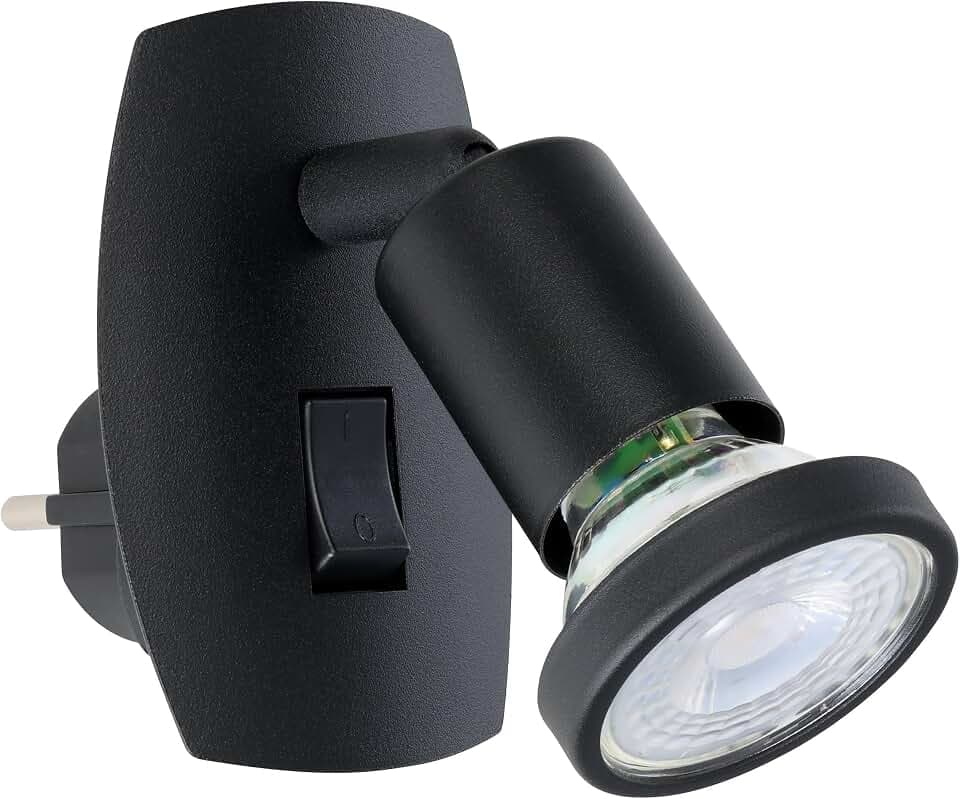 EGLO Steckerleuchte Parrini, Steckdosenlampe mit Schalter