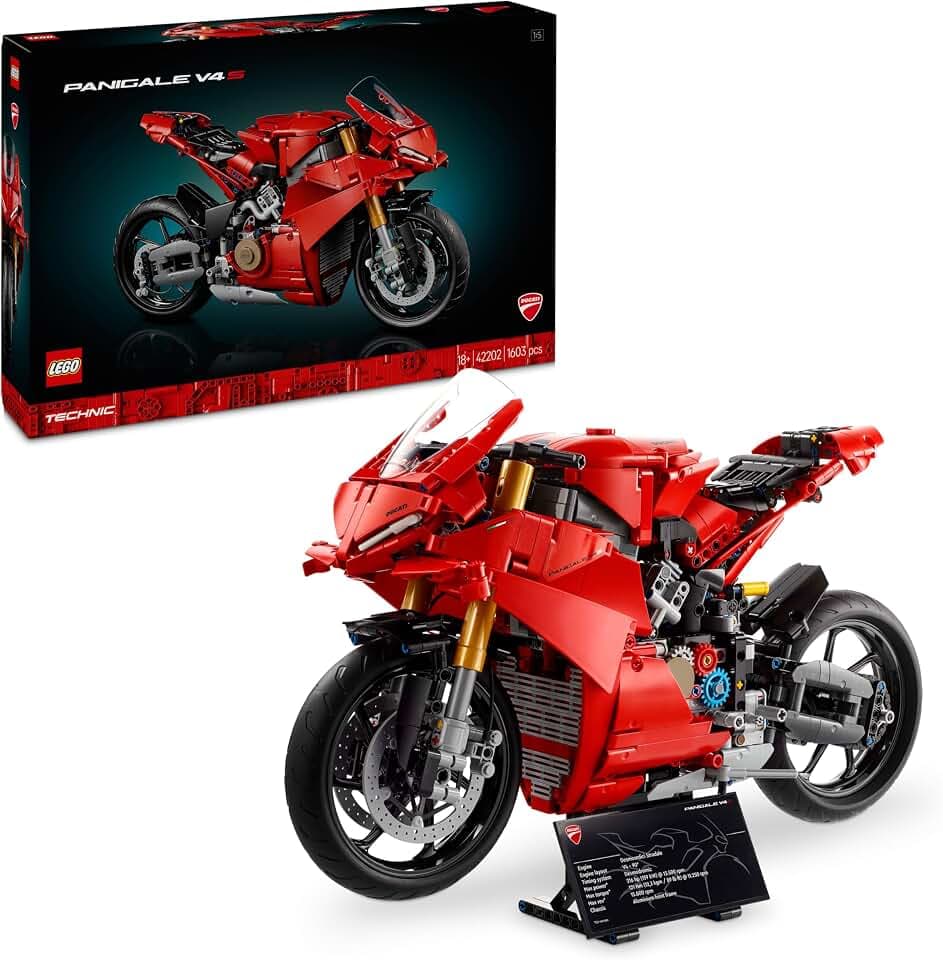 LEGO Technic Ducati Panigale V4 S Motorrad, baubares Motorradmodell, Bausets für Erwachsene, Männer und Frauen, ab 18 Jahren, Geschenkidee für Fans von Ducati und Motorrädern 42202