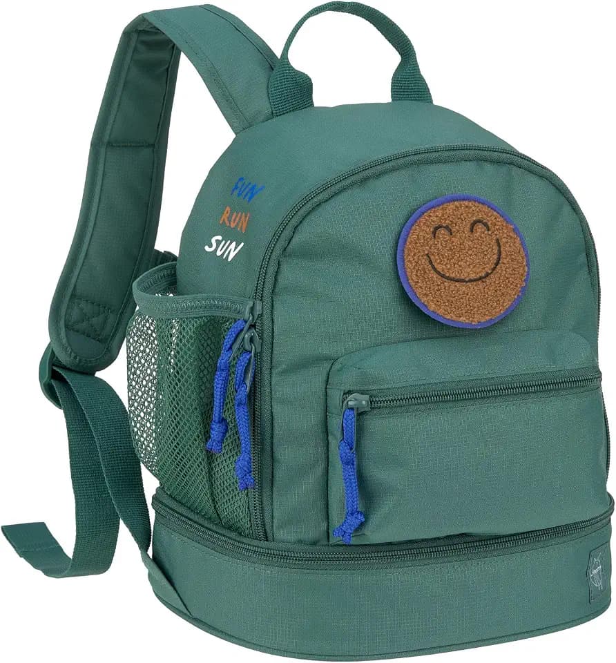 LÄSSIG Kinderrucksack mit Brustgurt Kindergartentasche Kindergartenrucksack 6,5L ab 3 Jahren/Mini Backpack Dark Green