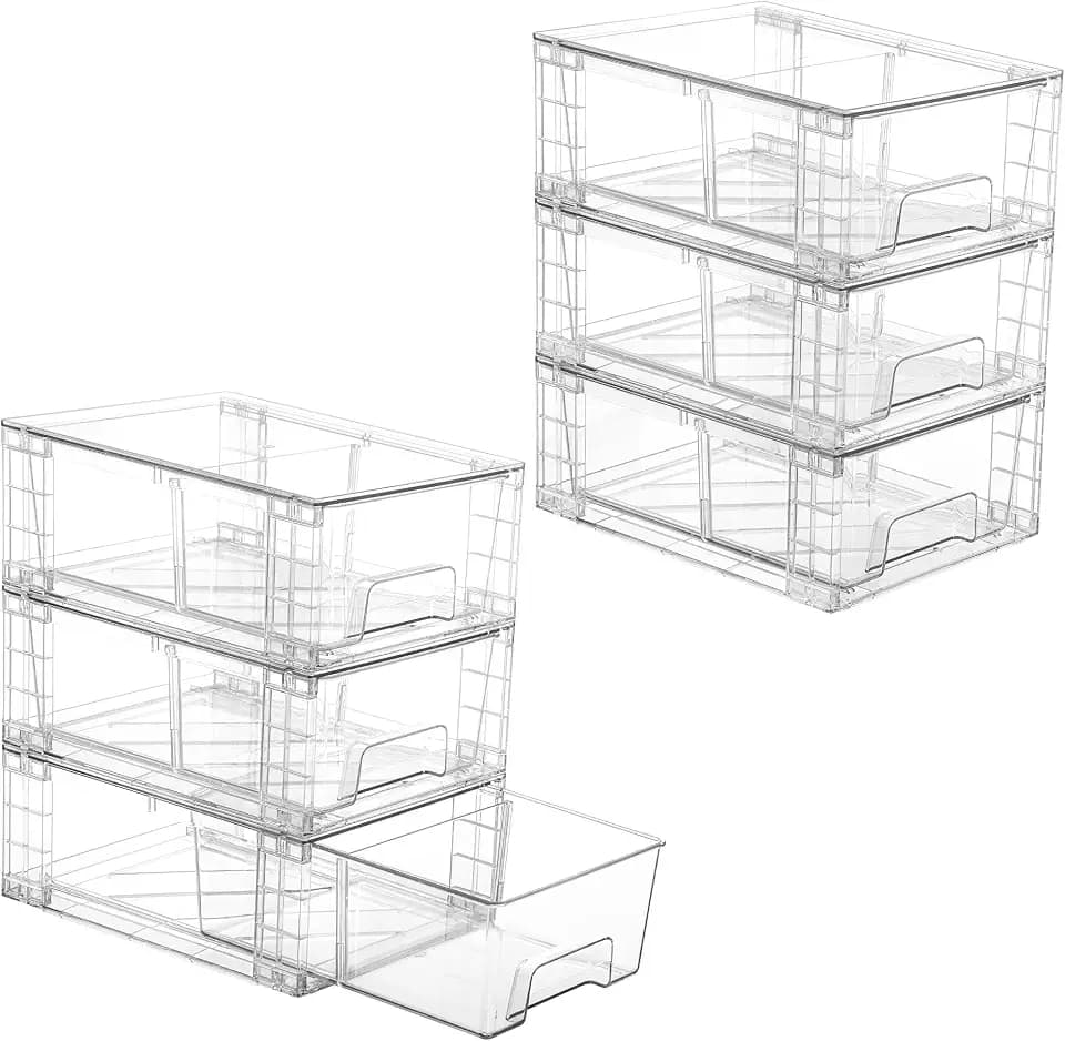 Vtopmart 6 Stücke Transparent Schubladenbox