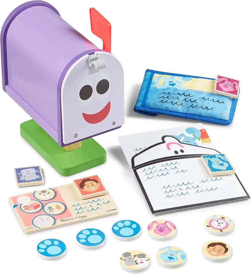 Melissa & Doug | Blue's Clues & You | Briefkasten-Spielset aus Holz | 27 Teile