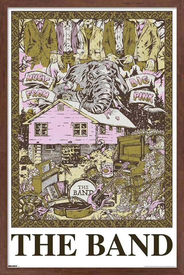 Trends International The Band - The Music From Big Pink Wall Poster, 22.4L x 14.7W, Mahogany Framed Version