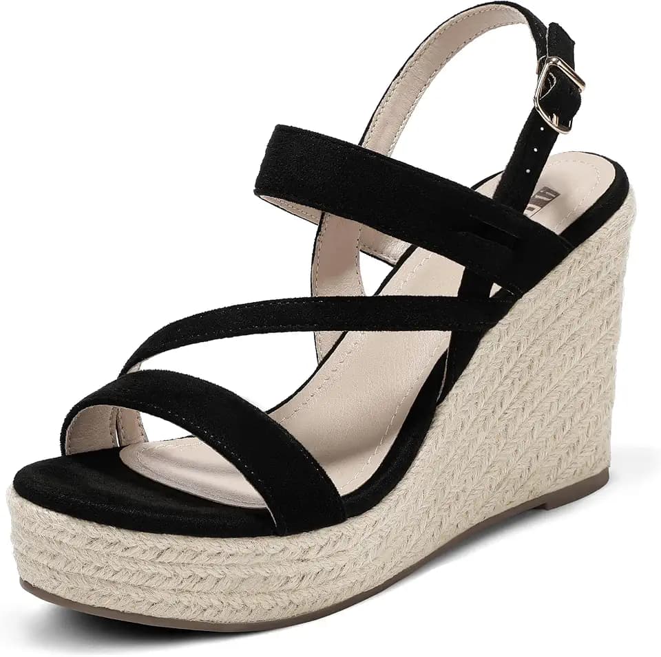 IDIFU Espadrille Wedge Sandals for Women Platform Wedges High Heels
