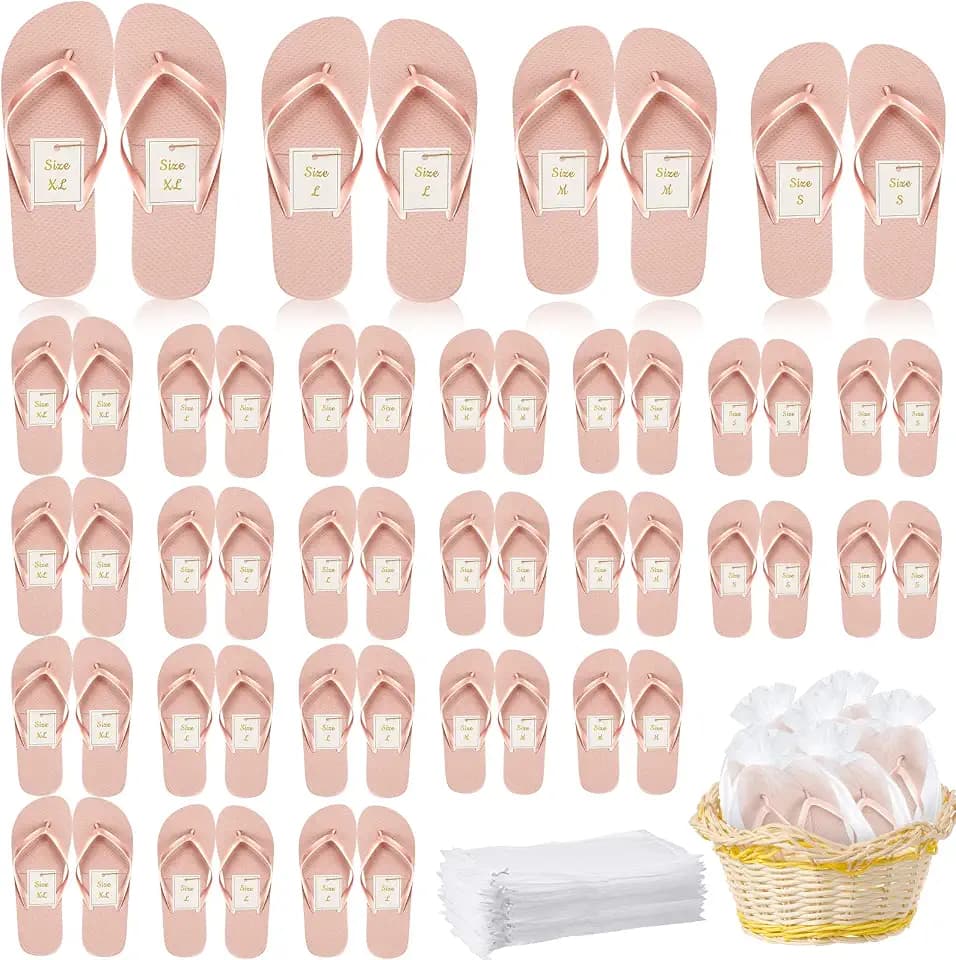 Unittype 48 Pairs Bulk Flip Flops for Wedding Guests Hotel