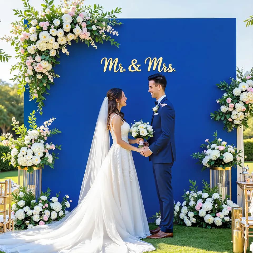 Royal Blue Square Arch Backdrop Cover 6.6FT x 6.6FT Arch Covers Stretchy Backdrop Spandex Fitted Arch Cover Balloon Photo Backdrops Covers for Wedding Birthday Party Graduation Baby Shower Decoration