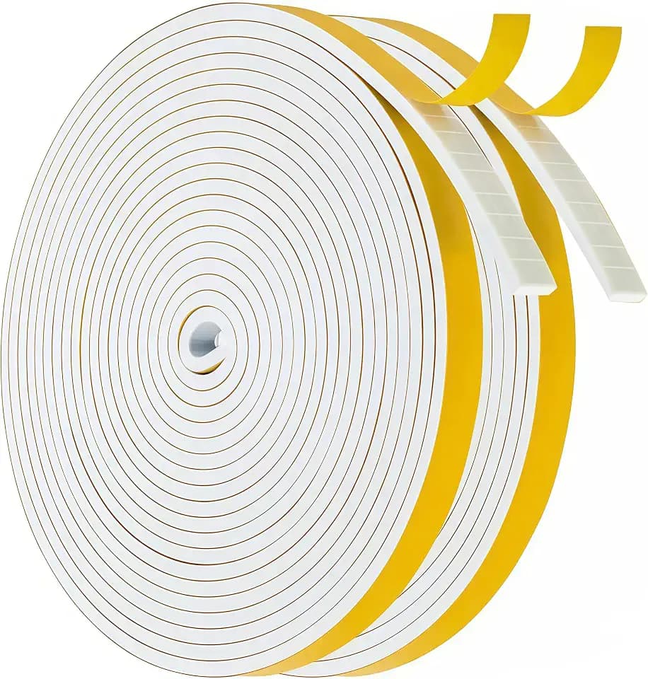Dichtungsband Türdichtung Selbstklebend 6mm(B) x3mm(D)/20m(L) für Türen Fenster Schaumstoff klebeband Gummidichtung Gegen Kalte Zugluft/Anti-Kollision/Schalldichter/Wasserdichter/Staubdicht Weiß