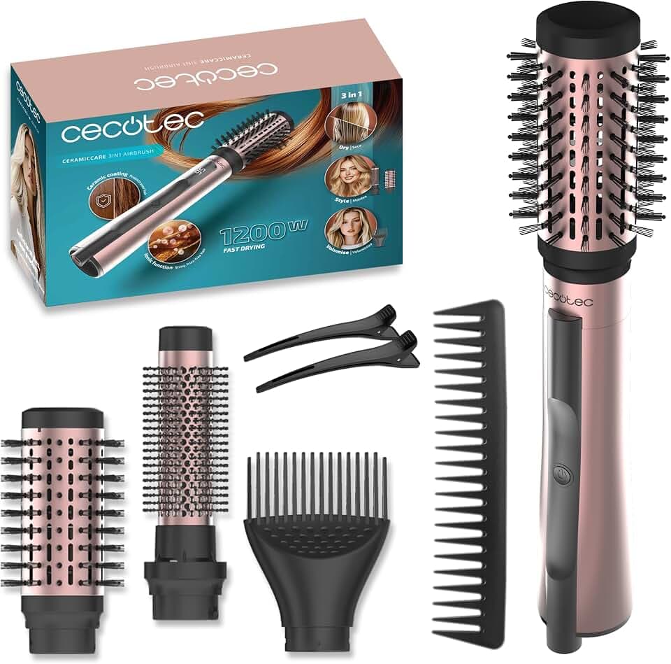 Cecotec Warmluftbürste CeramicCare 3in1 AirBrush Elite, 1200W