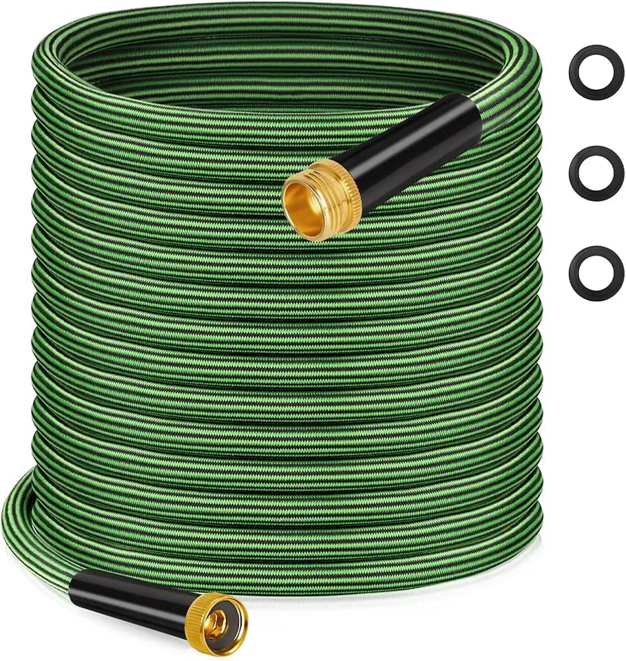 Garden Hose 50FT Non-Expandable Water Hose Flexible Kink-Free Lightweight Leak-Proof Sturdy Outdoor Hose Water Pipe for Garden Yard Lawn Camper 3/4 Inch Fittings