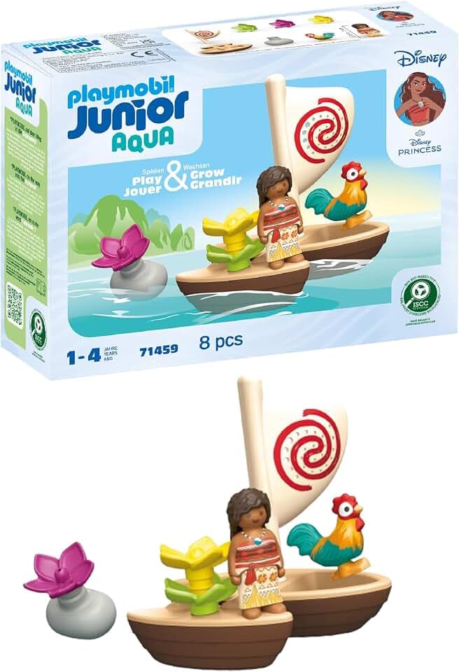 PLAYMOBIL JUNIOR | Disney | Vaianas Katamaran | nachhaltiges Spielzeug aus biobasierten Kunststoffen | für Kinder ab 1 Jahr | 71459