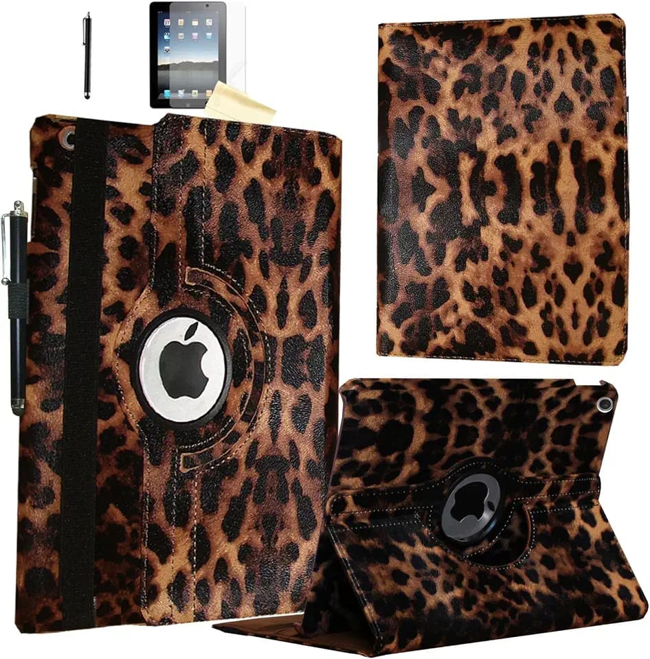 Case for iPad Air 3rd Generation/for iPad Pro 10.5, Smart Cover Rotating Stand Auto Wake up Sleep for A2152 A2153 A1701 A1709 (Leopard)