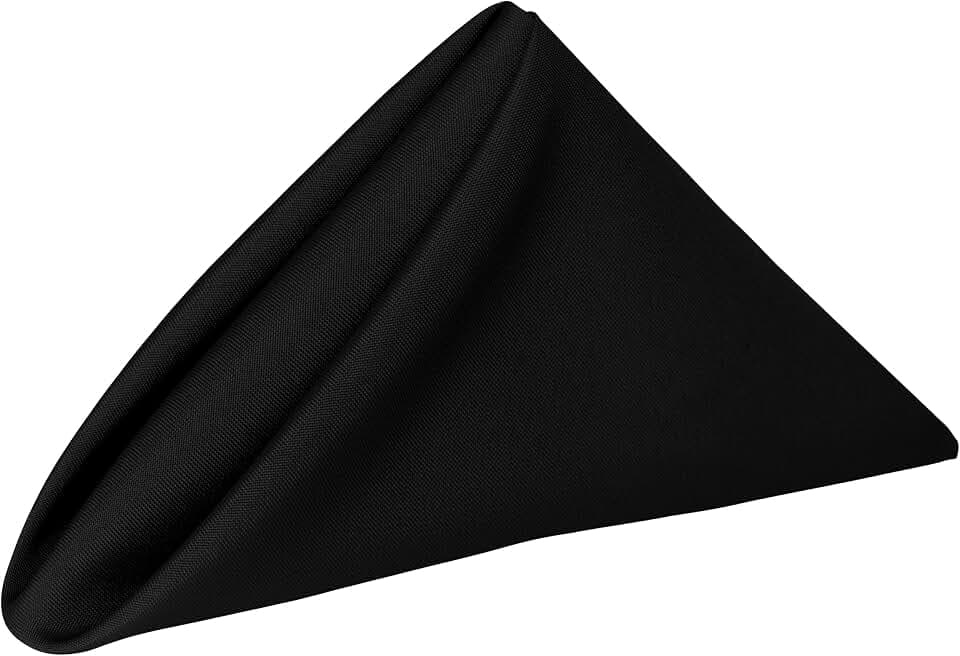 Ultimate Textile 17x17-Inch Square Polyester Cloth Napkins, Black Set of 24