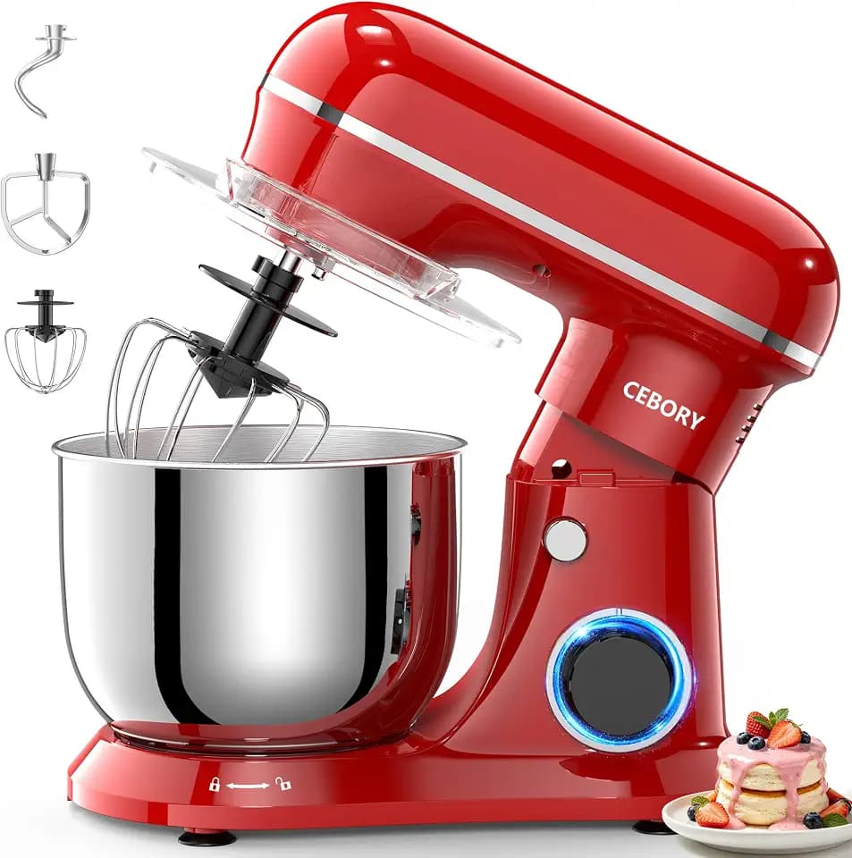 CEBORY Stand Mixer, 4QT 10+P-Speed Electric Kitchen Mixer with Bowl
