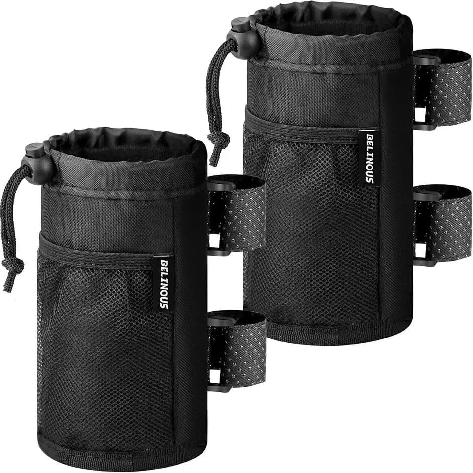 Belinous 2 Pack Cup Holder for 8-24oz Bottles, Roll Bar Water Bottle Holder