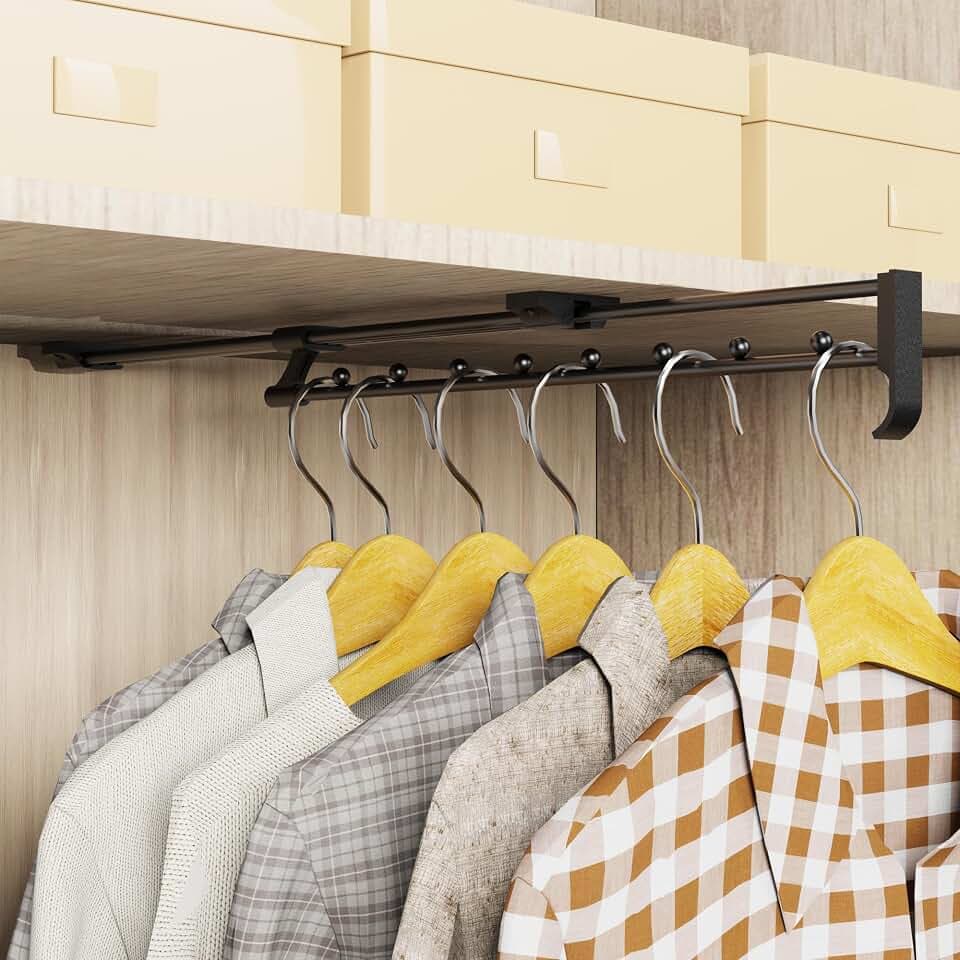 Ausziehbare Kleiderstange,Verstellbarer Kleiderstange Ausziehbar, Ausziehbare Teleskopstange Speicherplatz Spare,für SchräNke und Lagerbereiche Kleidung und Hosen Organisieren (45CM,)