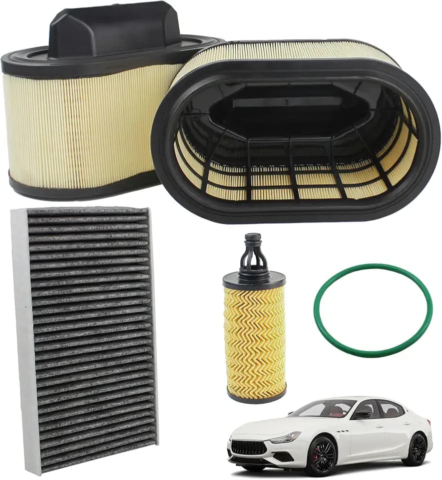 4PCS Engine Cabin Air Filter + Oil Filter Fit for 14-22 Maserati