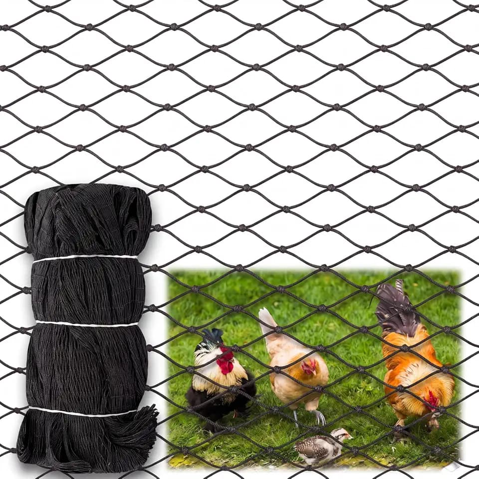 25 x 50 ft Aviary Bird Netting Chicken Netting Commercial Grade Heavy Duty Knotted 2 inch Mesh for Chicken Coops Poultry Blueberries Fruit Trees Net Aviary Garden