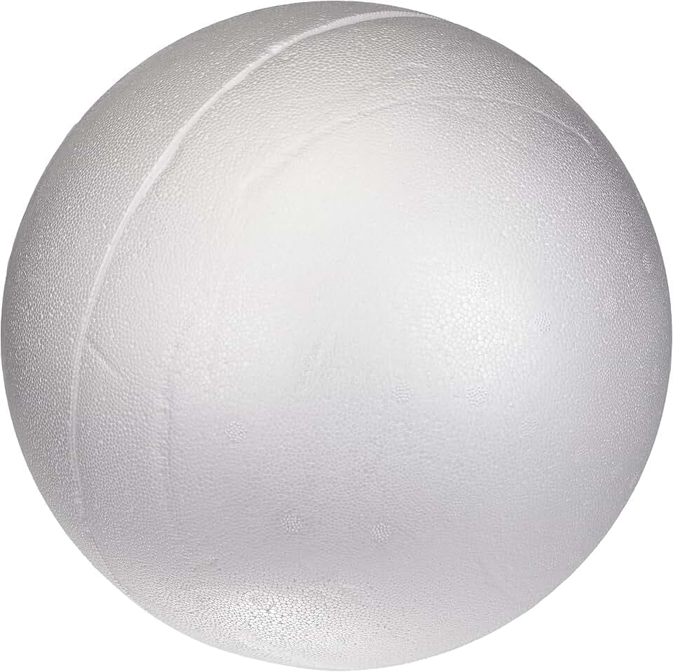Rayher 3306200 Styropor-Kugel, weiß, teilbar, 2 Halbschalen, 25 cm ø, zum Basteln, Bekleben, Dekorieren und Bemalen