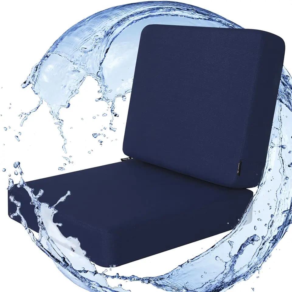 Favoyard Outdoor Deep Seat Cushion Set, 19 x 19 Inch, Blue