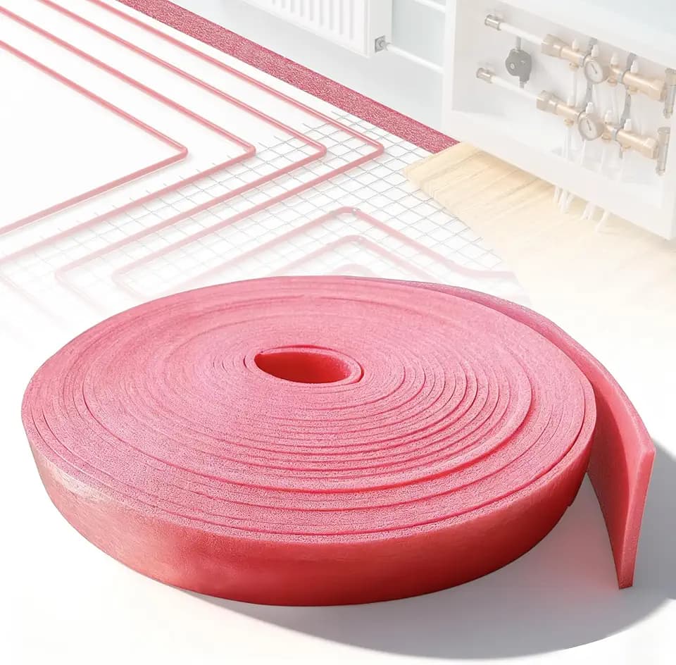 Randdämmstreifen Selbstklebend, 100 mm x 5 mm x 15m Randdämmstreifen für Ausgleichsmasse Selbstklebend Randdämmung für Fußbodenheizung Estrich