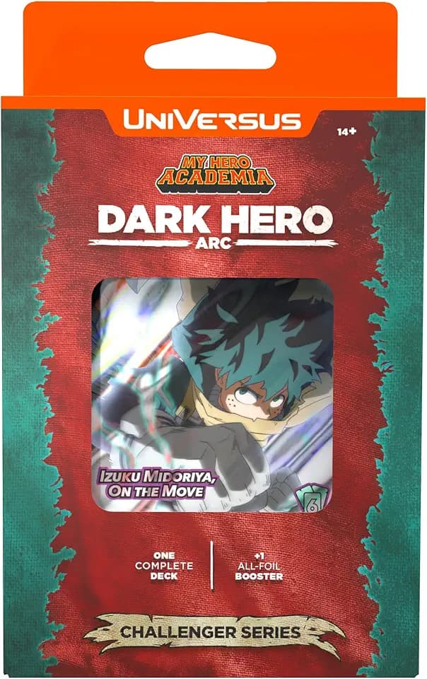 UniVersus: My Hero Academia: Dark Hero Arc Challenger Series - Deck Building Card Game, Double-Sided Deku Character Card, 6 Foil or Alt Art Cards