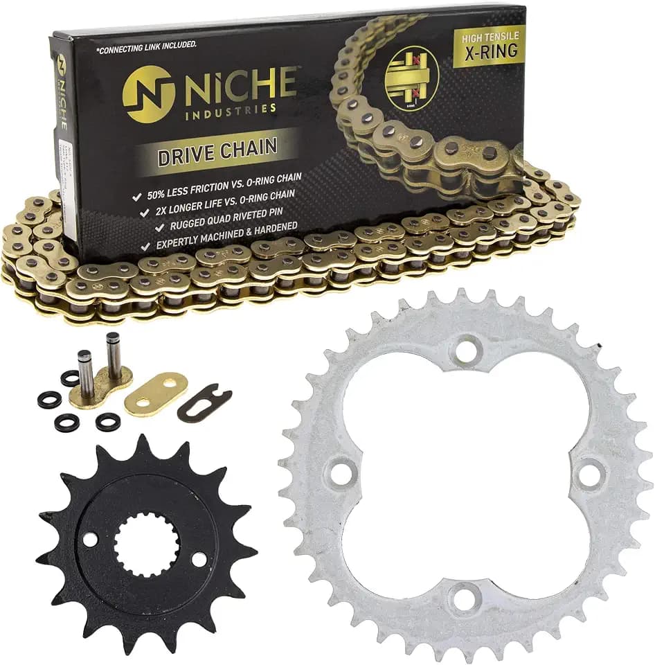 NICHE Drive Sprocket Chain Combo for Honda Sportrax 400 TRX400EX Front 15 Rear 38 Tooth 520V-X X-Ring 94 Links