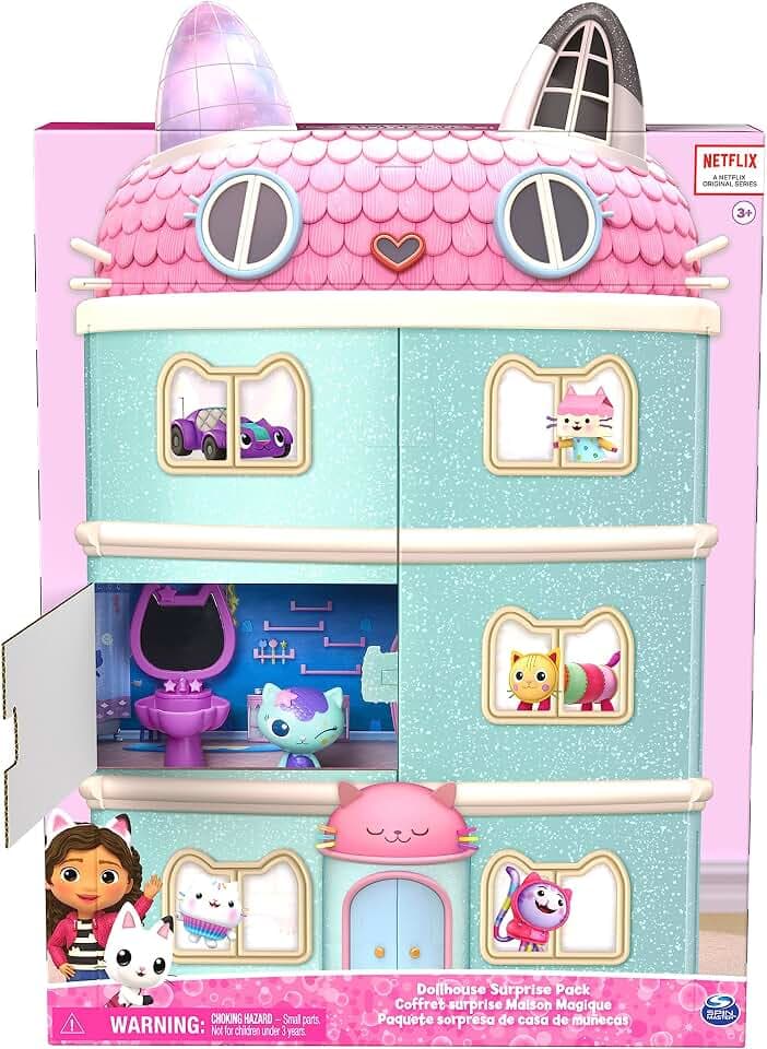 Gabby‘s Dollhouse, Überraschungspackung (nur bei Amazon erhältlich), Spielzeugfiguren und Spielsets mit Puppenhausmöbeln und Kinderspielzeug für Mädchen und Jungen