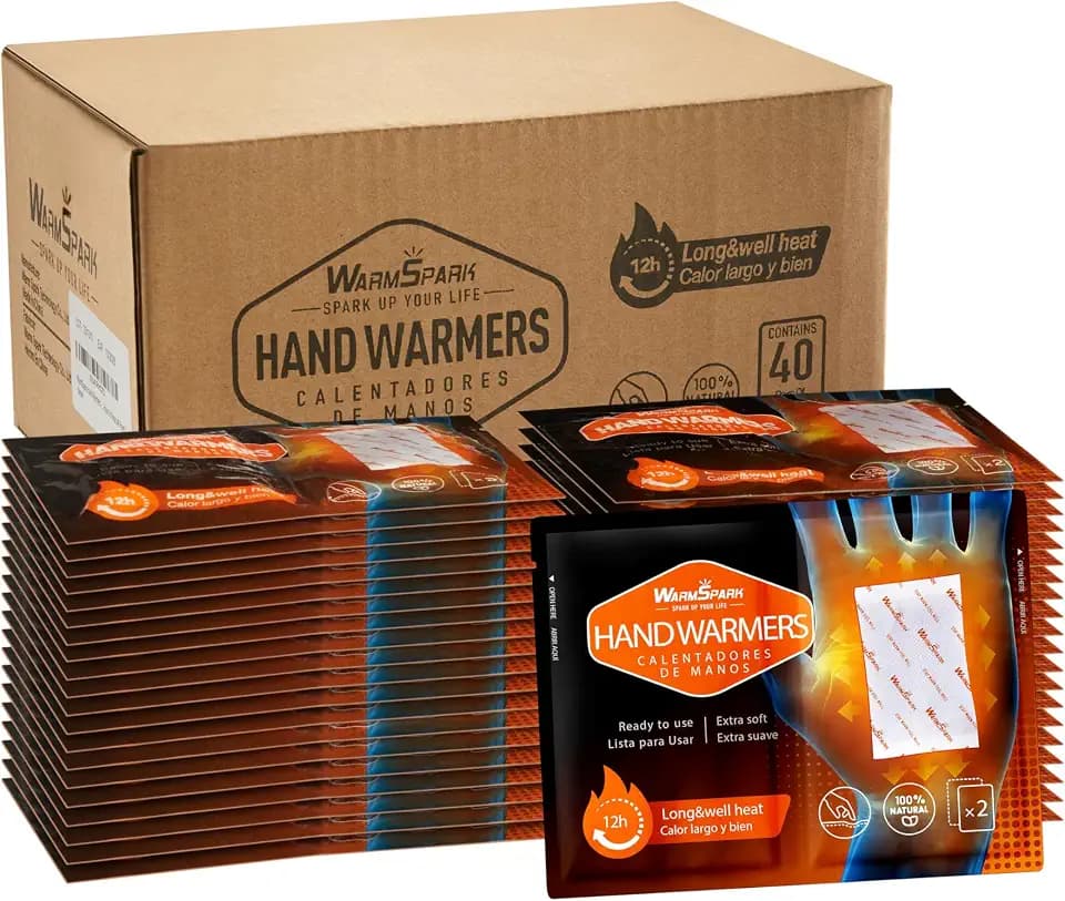 Hand Warmers Disposable Single Use Air Activated Heat Packs for Hands, Toes and Body - Up to 12 Hours of Heat