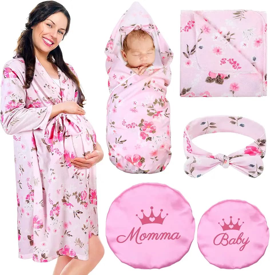 Mepase 5 Pcs Mommy and Me Hospital Outfits Set