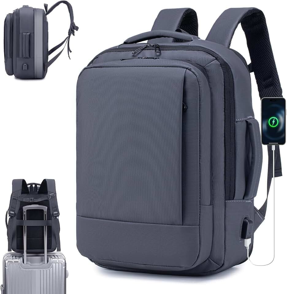 40x30x15cm British Airways Air France Erweiterbarer 10cm 40x30x25cm Reiserucksack Handgepäck Flugzeug Wasserdichter Travel Laptop Rucksack 15,6 Zoll Mit USB Daypack Für Damen Herren Reisen