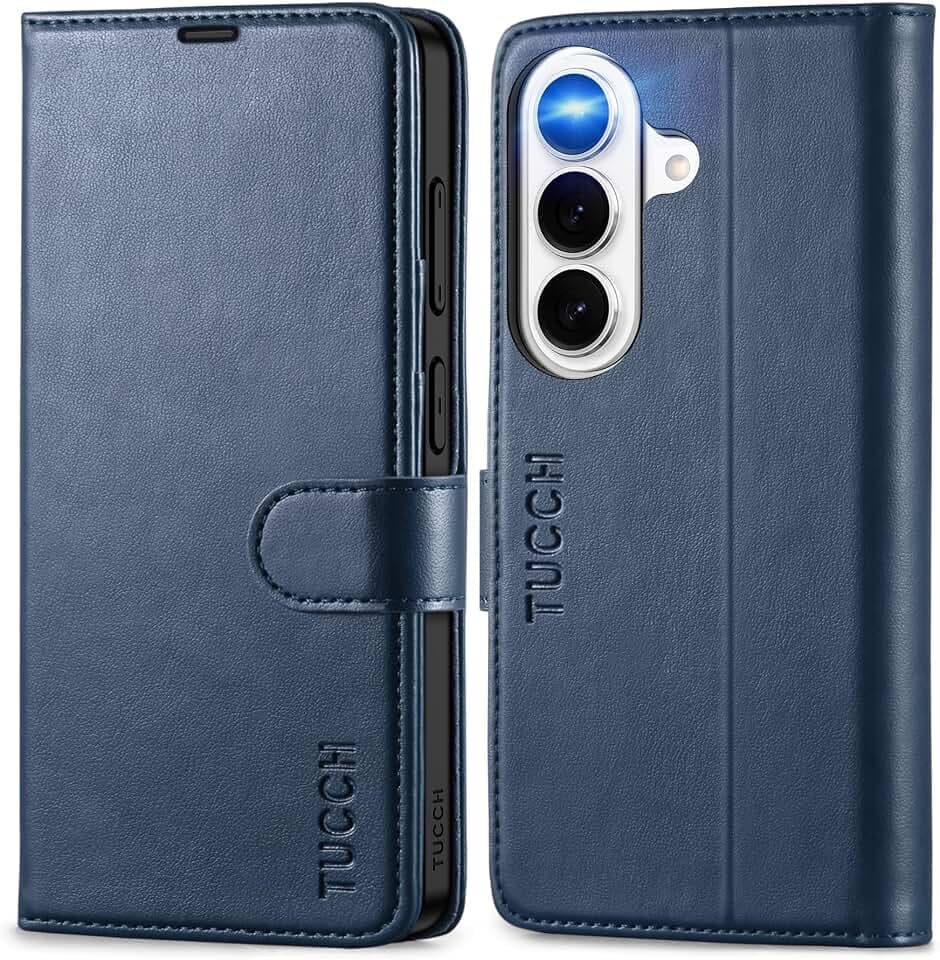 TUCCH Case Wallet for Galaxy S26 6.3" 2026, RFID Blocking Folio, Dark Blue
