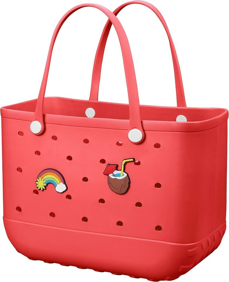 Baonat Rubber Waterproof Tote Washable Handbag for Beach Pool Travel Sports