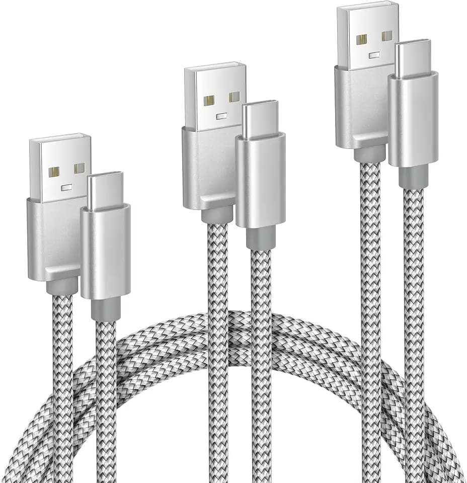 Elebase USB to USB C Charging Cable Multiple Length,1.5/3.3/6.6FT 3Pack