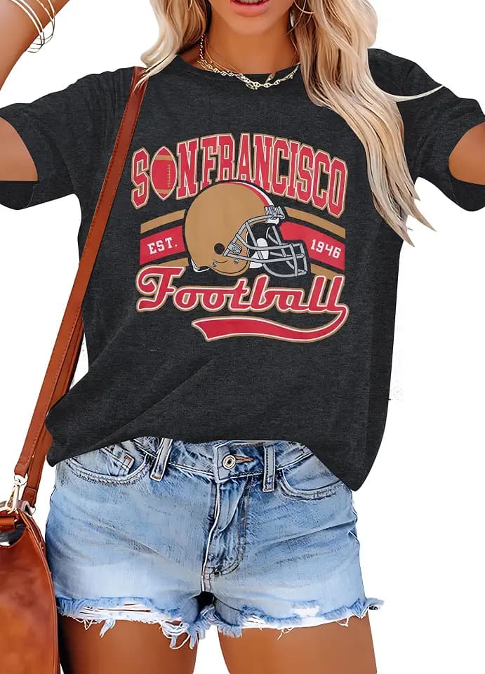 Football Team Shirts Woman Baseball Shirt Fan Gifts Tee Graphic Tops