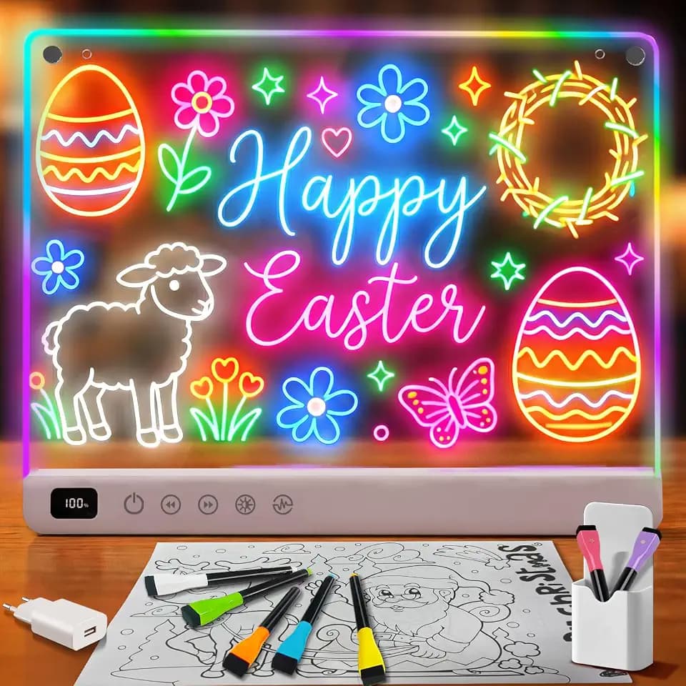 Ortizan LED Zeichenbrett Kinder 34x28 cm, wiederaufladbar