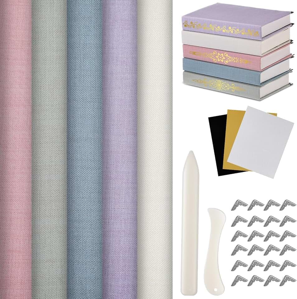 Book Binding Cloth Kit,12''x16'' Book Cover Cloth Fabric, Pastel Color
