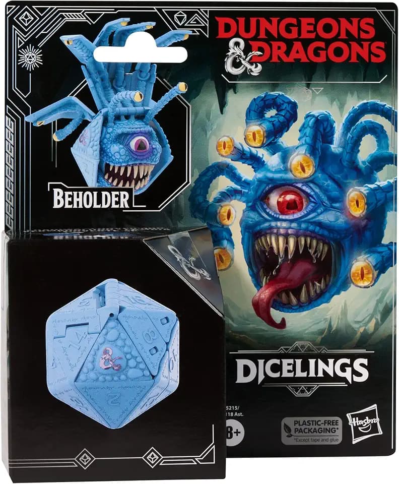 Dungeons & Dragons Dicelings Blue Beholder Collectible D&D Monster Dice Transforming Giant d20 Action Figures Role Playing Dice