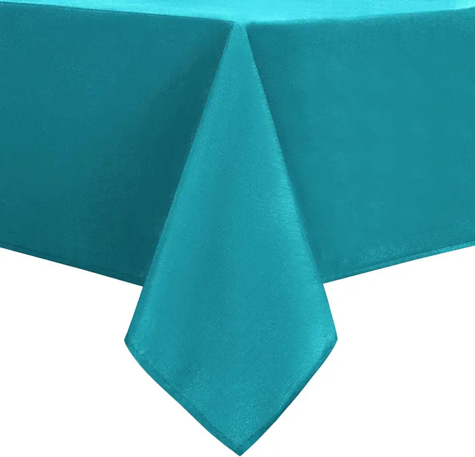 DWCN Rectangle Tablecloth - 52 x 70 Inch - Waterproof Stain and Wrinkle Resistant Washable Table Cloth, Decorative Fabric Table Cover for Kitchen Dining Room Party and Outdoor Use, Turquoise
