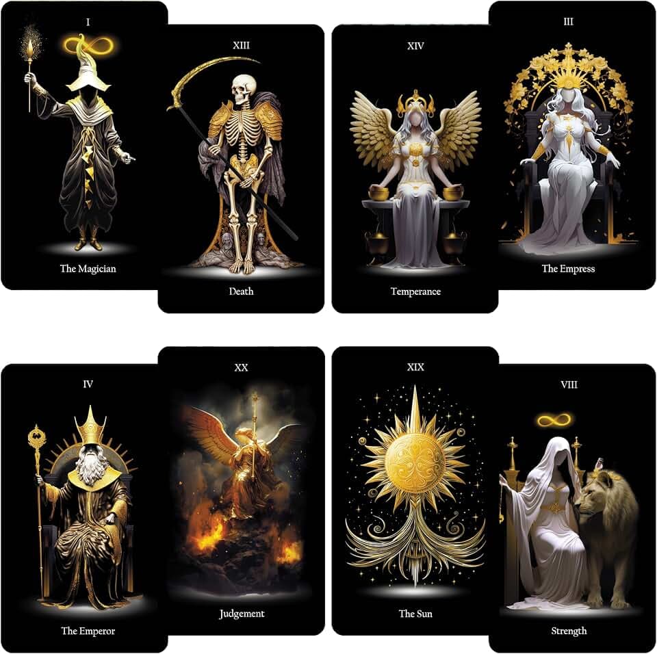 CRAFTERIAN Tarot Cards, 78 Cards Deck with Gold Edges, Original Lost Soul for Beginners and Experts with Guide Book and Gift Bag, Fortune Telling Game, Divination Tools for All Skill Levels.