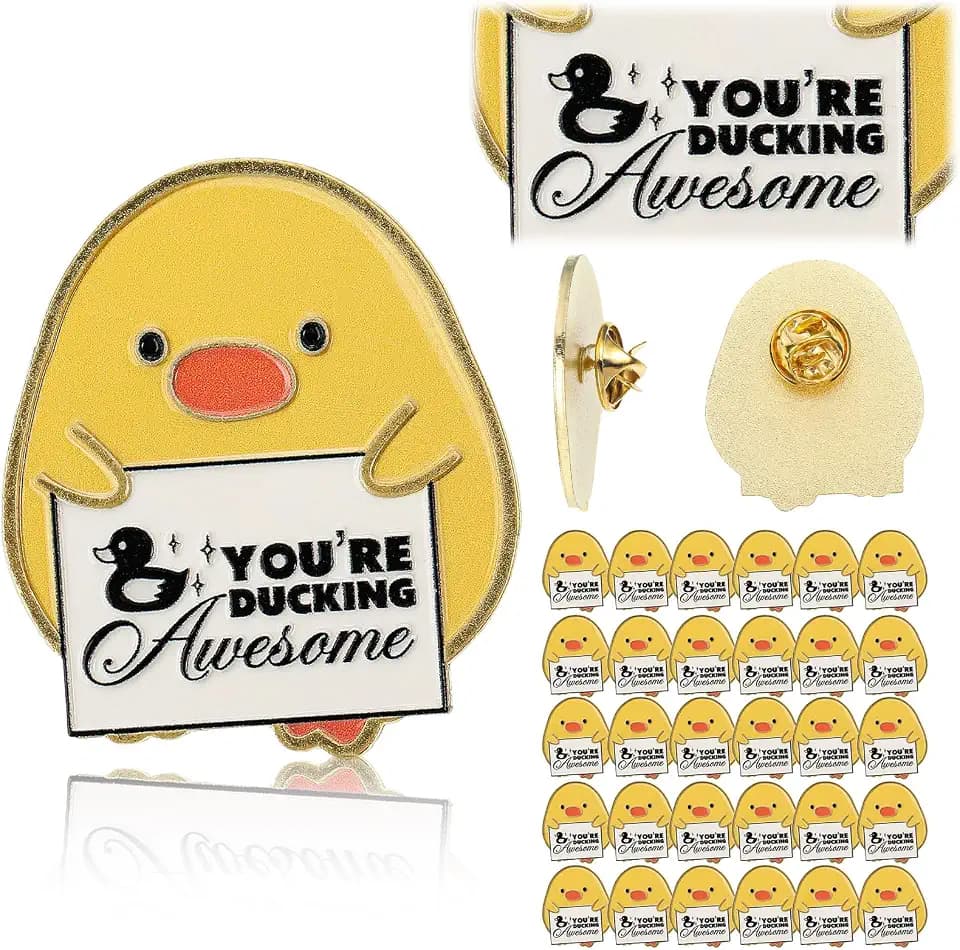 30 Pcs Back to School Gift Pins Bulk Inspirational Positive Taco Duck Turtle Pins for Students First Day of School