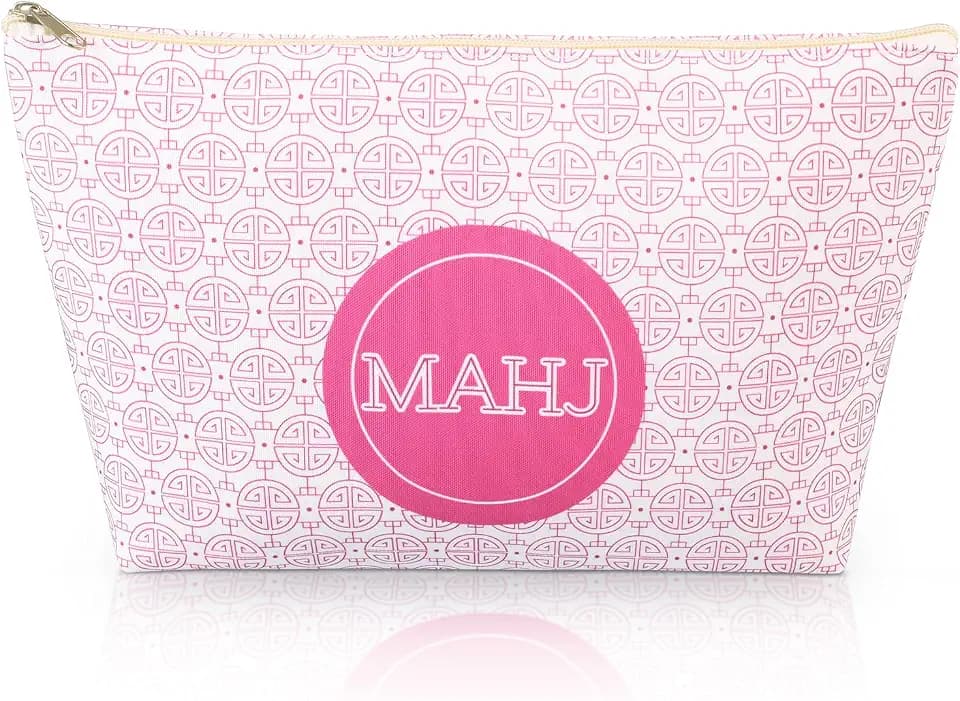 Mahjong Tile Bag, Chinoiserie Mahjong Bag, With Zipper Inner Pocket