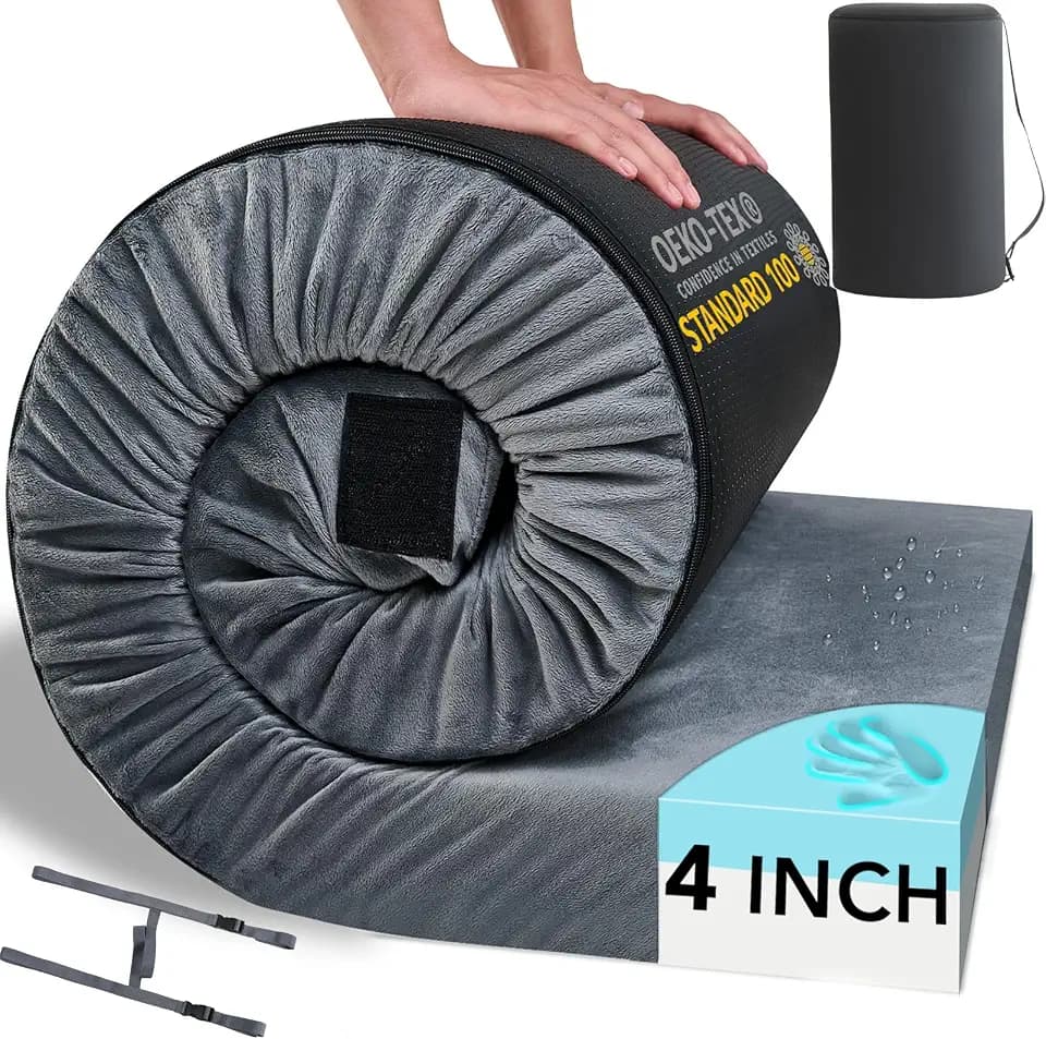 HomeMate Memory Foam Camping Mattress Pad: Portable Car Sleeping Pad