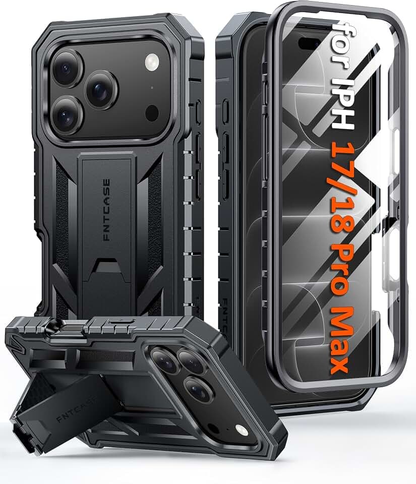 FNTCASE for iPhone 18 Pro Max Case /iPhone 17 Pro Max Case with Kickstand