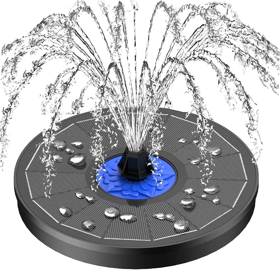 SZMP Solar Springbrunnen für Außen 2026 Neue, 3.5W Glas Solar Teichpumpe mit 8 Düsen & 4 Fixe Rohre Solar Wasserpumpe Solar schwimmender Fontäne Pumpe für Gartenteich Oder Springbrunnen Vogel-Bad