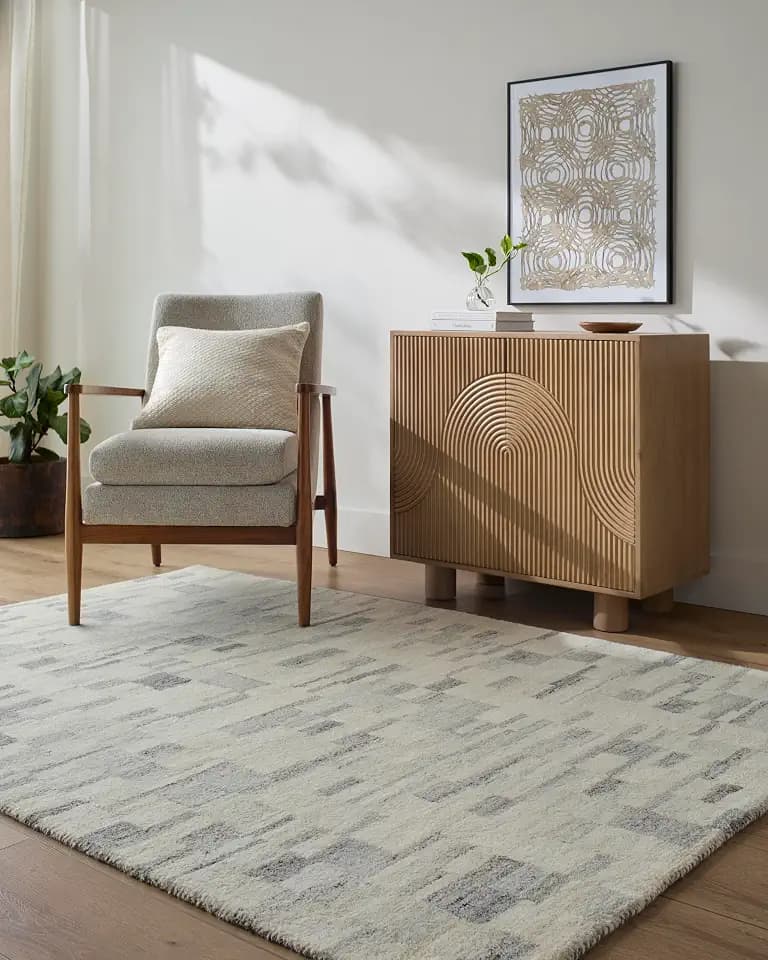 Livabliss x Becki Owens Max Modern Abstract Area Rug, 2' x 3', Slate/Beige, (2' x 3')