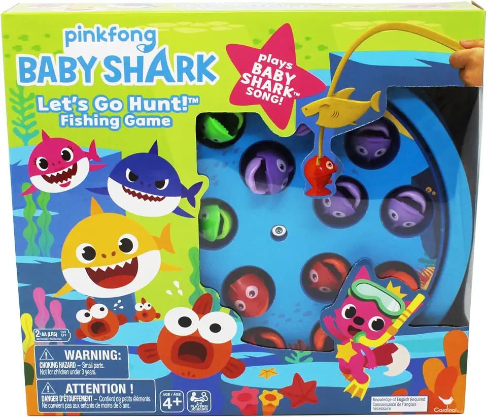 Spin Master Games Pinkfong Baby Shark Let's Go Hunt-Angelspiel – spielt den Baby Shark-Song
