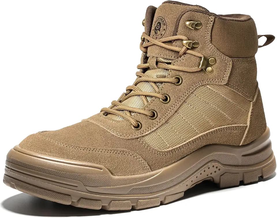 ANGRYRAM Puncture Proof Steel Toe Work Boots for Men Women Slip Resistant